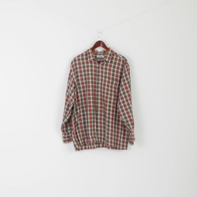 Static Dissipating Fiber Imperial Men 43 2XL Casual Shirt Red Check Canadian Style Rocky Muntain Vintage Top