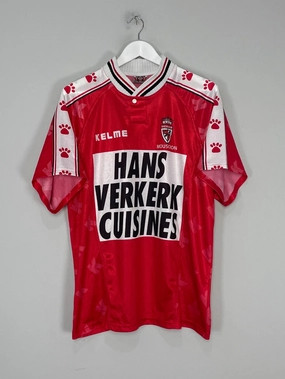 Reinforced Hem Durability 1998/99 ROYAL EXCEL MOUSCRON #13 HOME SHIRT (L) KELME