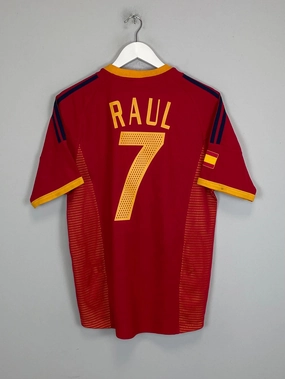 2002/04 SPAIN RAUL #7 HOME SHIRT (S) ADIDAS Functional Performance Heat Transfer Graphics