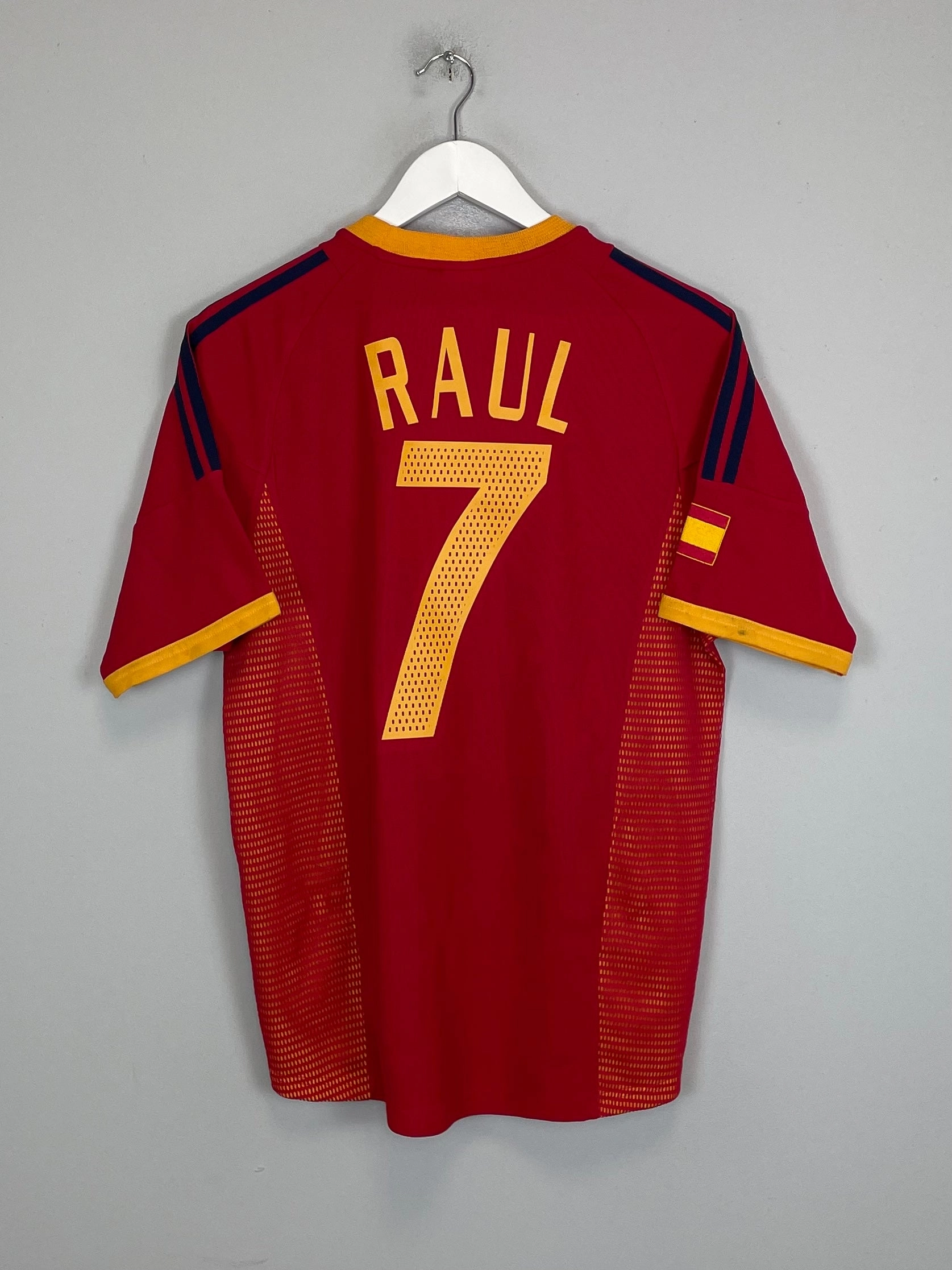 2002/04 SPAIN RAUL #7 HOME SHIRT (S) ADIDAS Functional Performance Heat Transfer Graphics