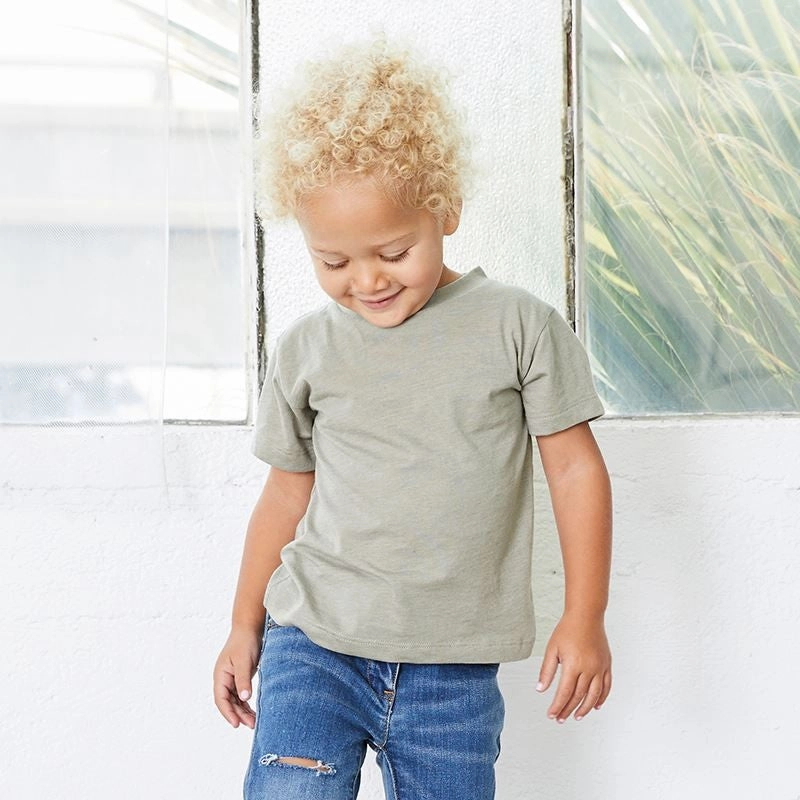 Canvas Toddler Crew Neck T-Shirt | ASPHALT Smooth Look Sustainable Textile