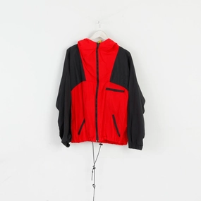 Marlboro Adventure Team Men L Jacket Nylon Red Black Vintage '90 Zip Up Top Dresser