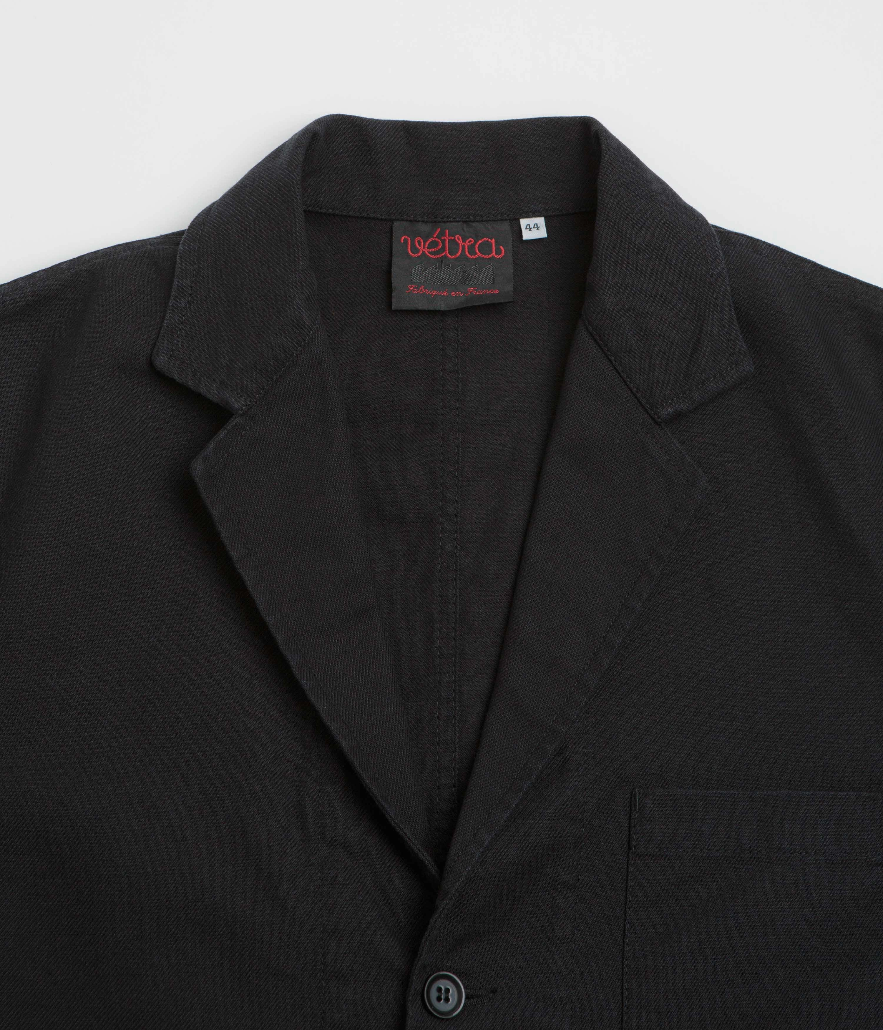 Vetra 14 Workwear Blazer - Black Zippered Pockets