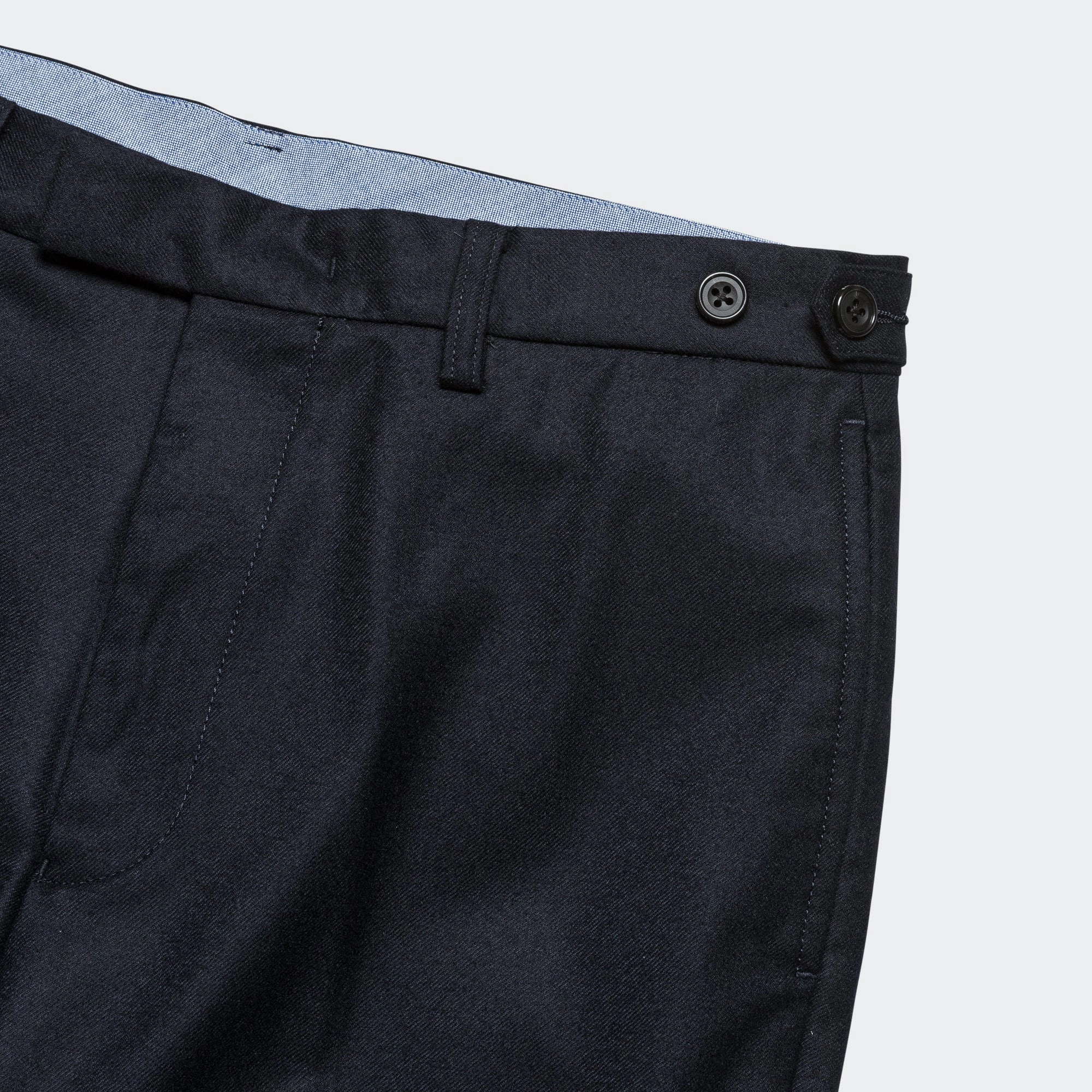 Lightweight Material Casual Essentials IVY Trousers Ankle-Cut Flannel - Navy