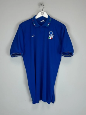 Double Layered Edge Reinforcement Low Bulk Material 1992/93 ITALY HOME SHIRT (XL) DIADORA
