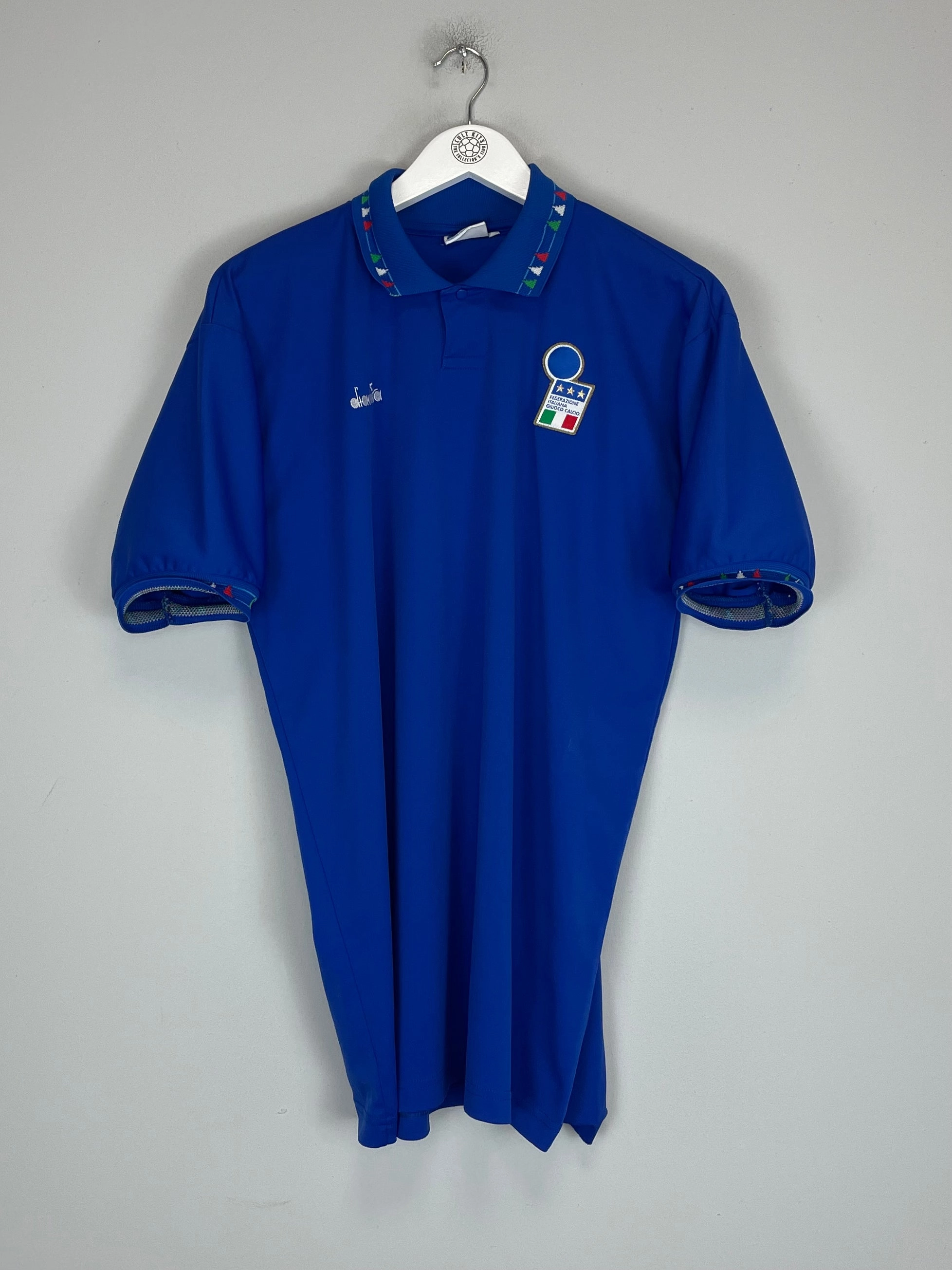 1992/93 ITALY HOME SHIRT (XL) DIADORA Seam Free Engineering Eco Friendly Recycled Polyester