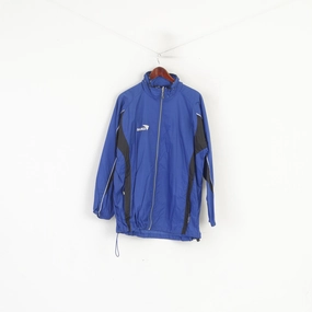 Urban Wear fitted fit Jako Men L  Jacket Blue Nylon Waterproof Hidden Hood Packable Lightweight Top