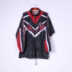 Jako Mens M Lightweight Jacket Black Full Zipper FuBall-Shop Hidden Hood Nylon Waterproof Sort