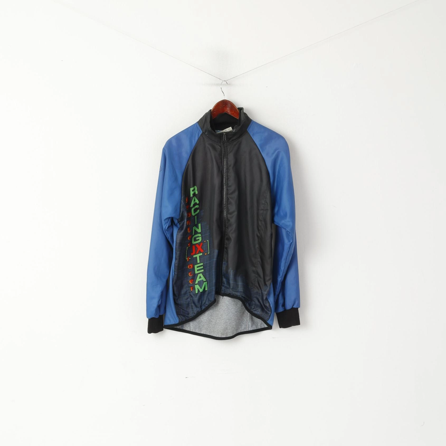 Jeantex Men M Cycling Jacket Blue Vintage Racing Team Padded Sportswear Top Discount Cold-Weather Comfort