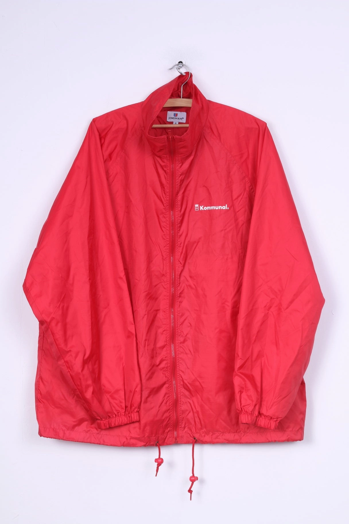 HemLock Adjustment System Jingham Kommunal Mens XL Jacket Full Zipper Red Nylon Waterproof
