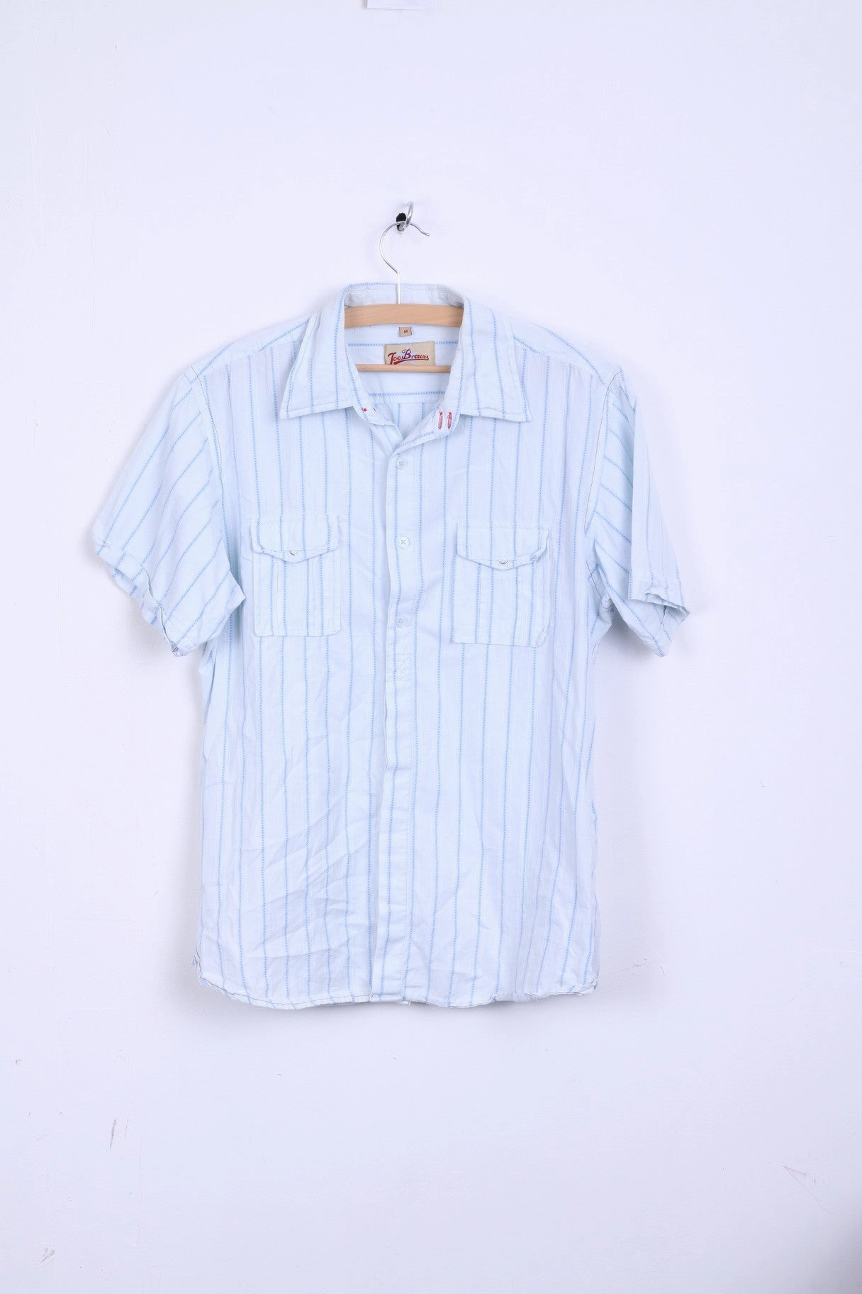 Dinner Date Joe Browns Mens M Casual Shirt Short Sleeve Cotton Striped