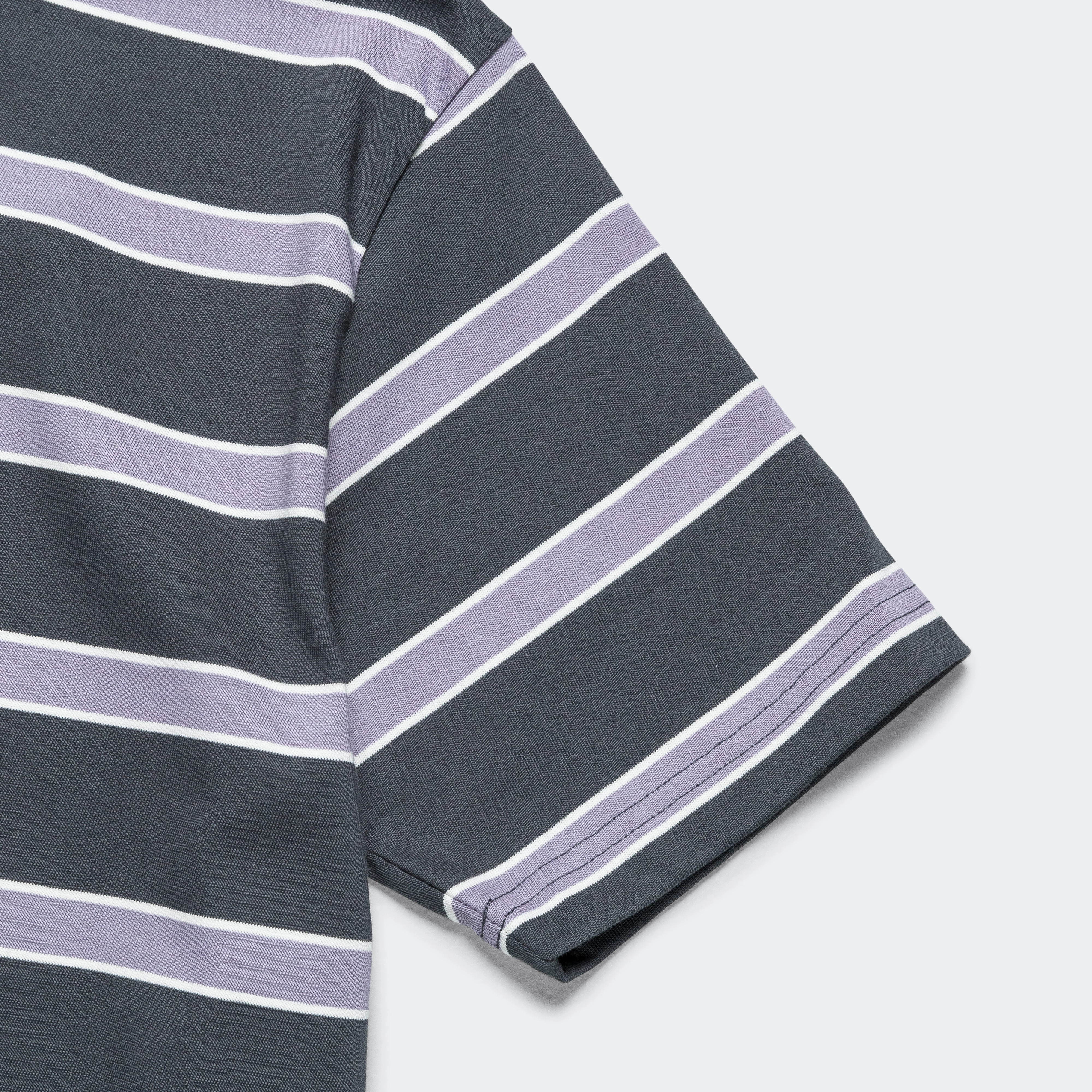 Johannes Multicolour Stripe T-Shirt - Battleship Grey easygoing look