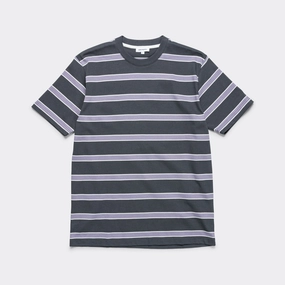 Johannes Multicolour Stripe T-Shirt - Battleship Grey Trendy Vibes Wear