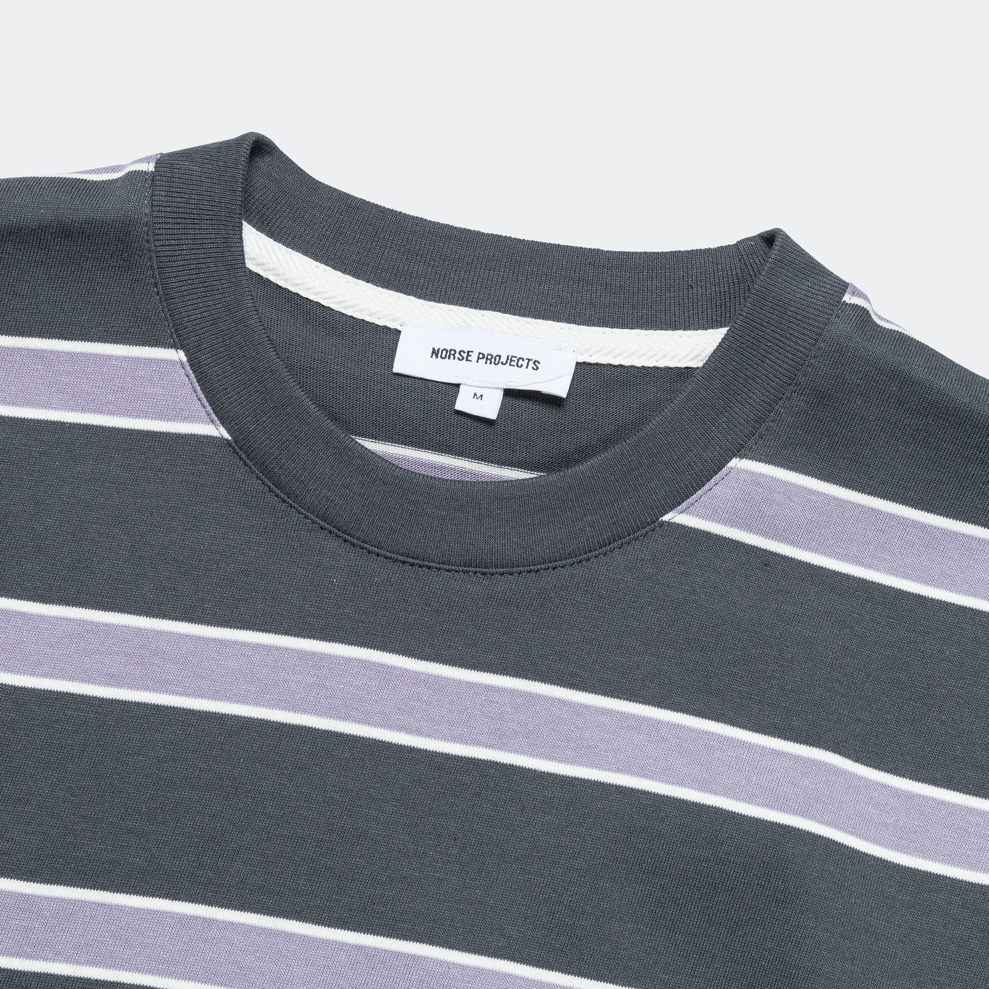 Johannes Multicolour Stripe T-Shirt - Battleship Grey Cozy Vibes