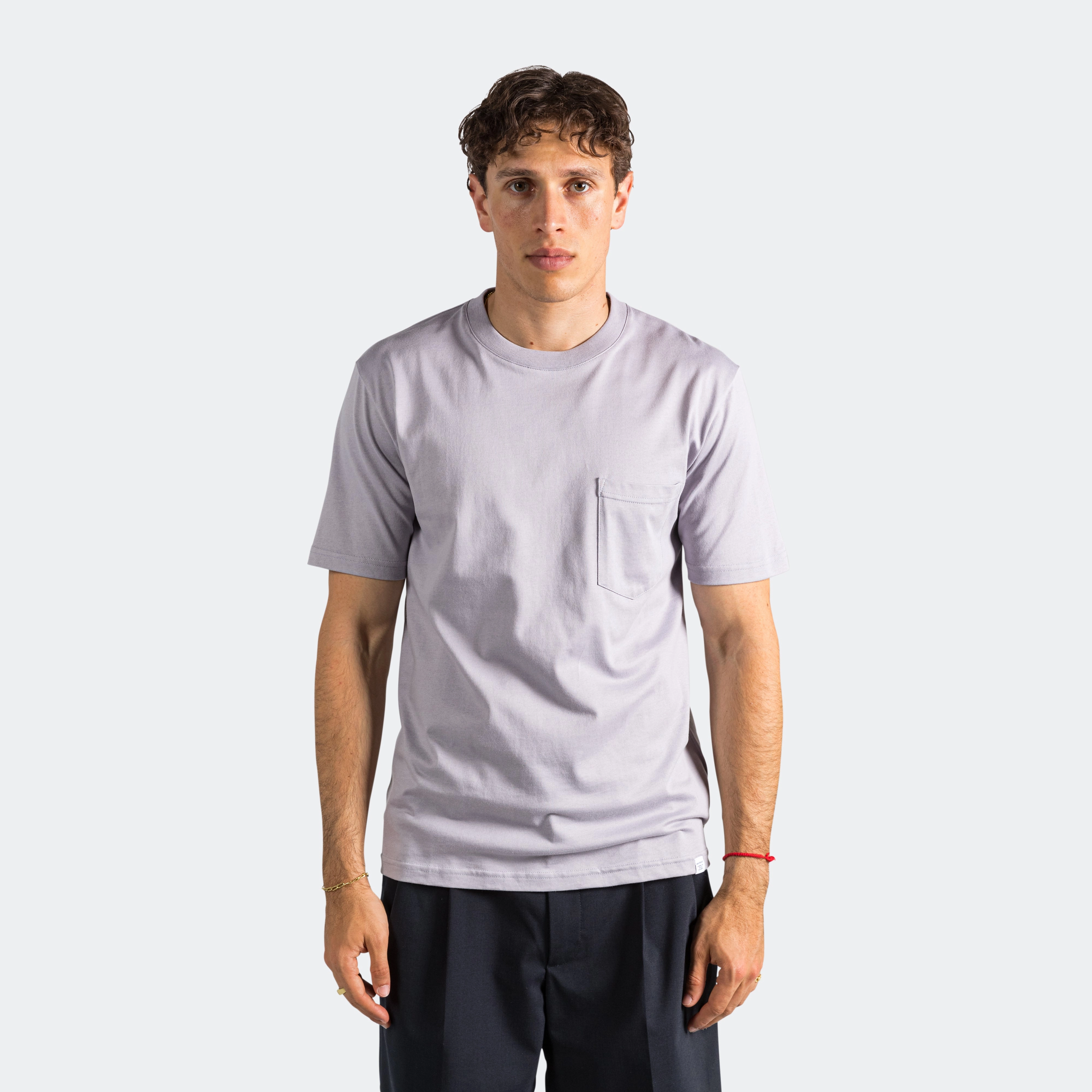 High Durability Weave Stain Resistant Johannes Pocket T-Shirt - Crocus Purple