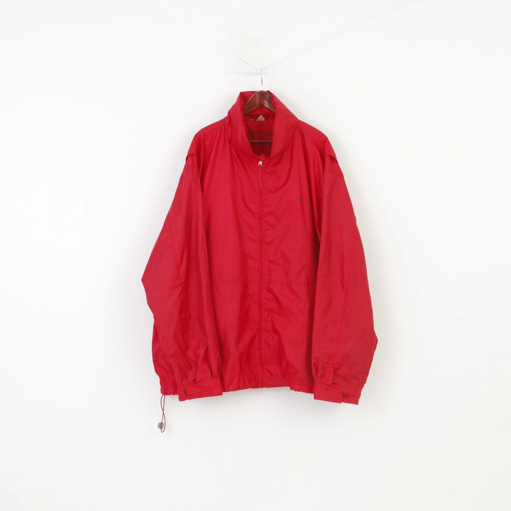 Relax Style Statement John F.Gee Men 3XL Jacket Red Full Zipper Hood Vintage Oldschool 90s Top