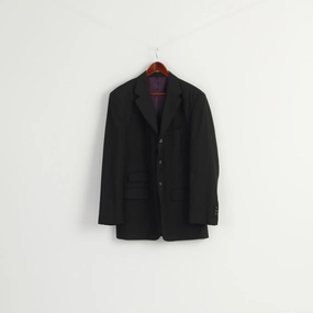Katharine Hamnett Men 42 Blazer Black Wool Single Breasted Vintage Jacket bag