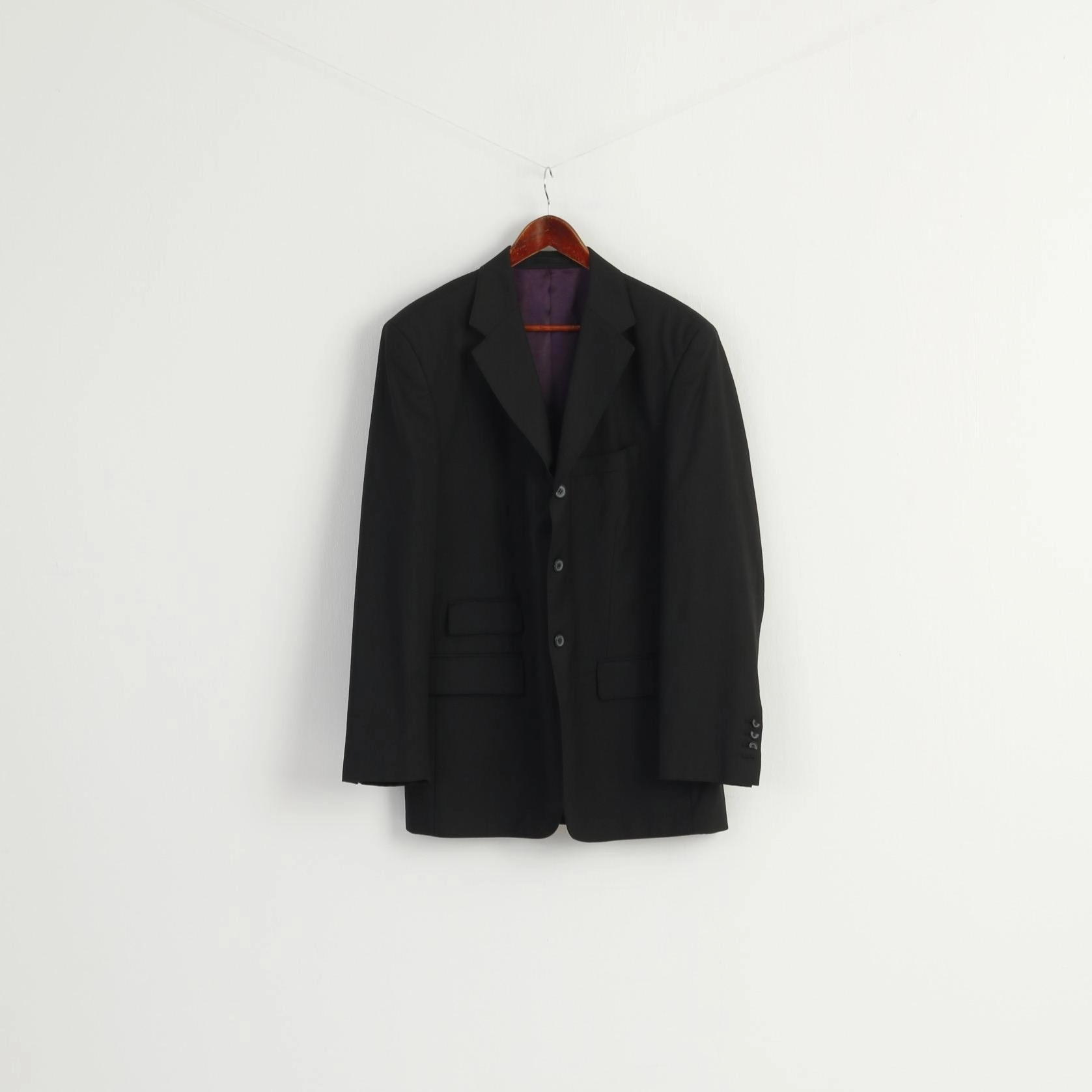 Katharine Hamnett Men 42 Blazer Black Wool Single Breasted Vintage Jacket bag