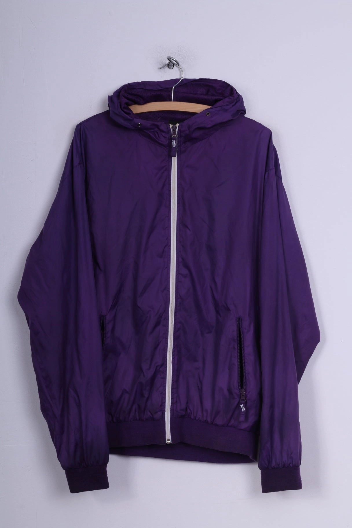 Kickz Men XL Lightweight Jacket Purple Full Zipper Sportswear Hooded Retro Top men's fashion Range