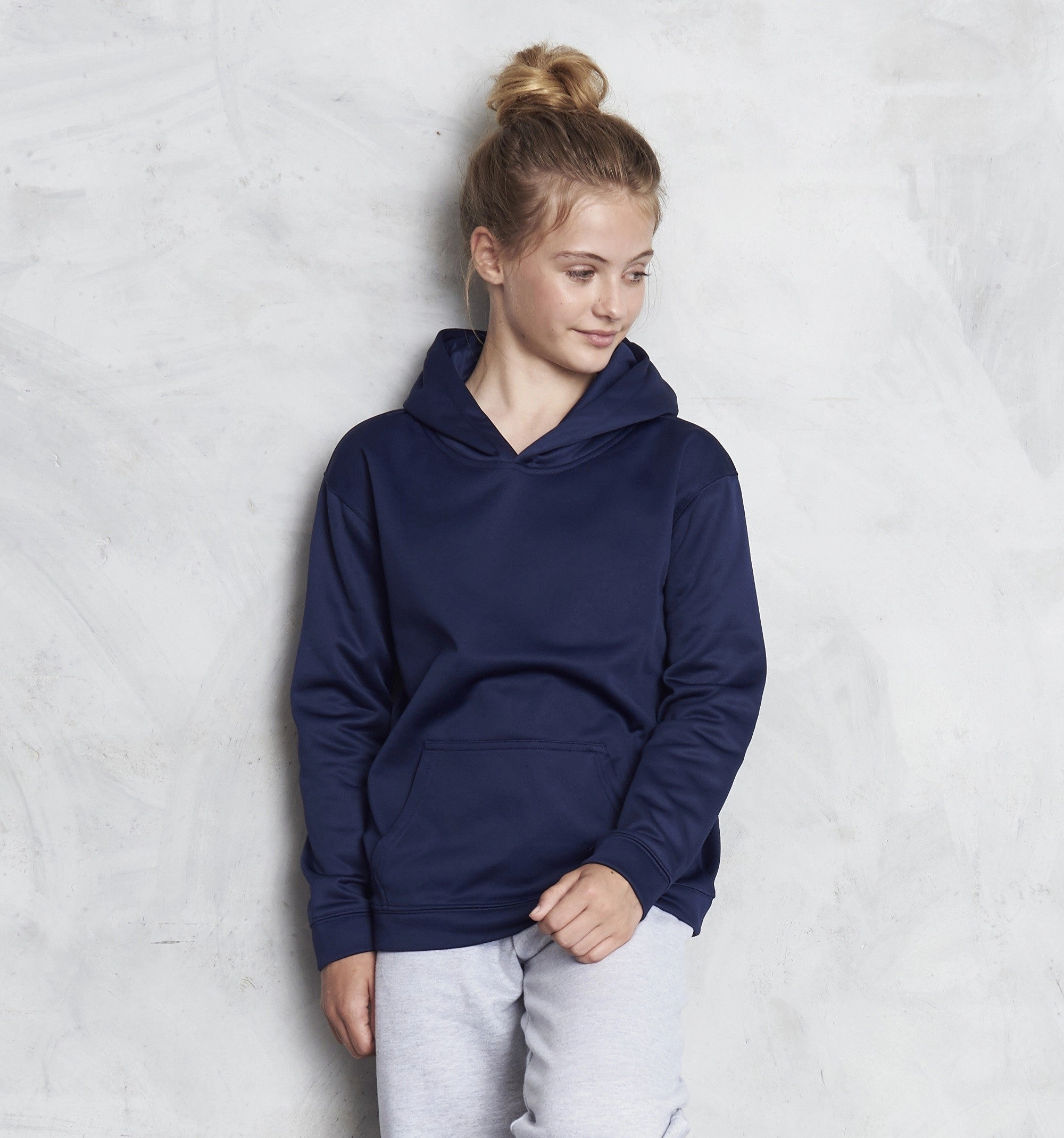 Walrus like Corduroy feel Kids Sports Polyester Hoodie | OXFORD NAVY