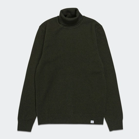 Mood Wear Kirk Merino Lambswool Turtleneck - Army Green