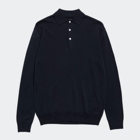 Designer Look Artistic Design Knit Polo 12G - Navy