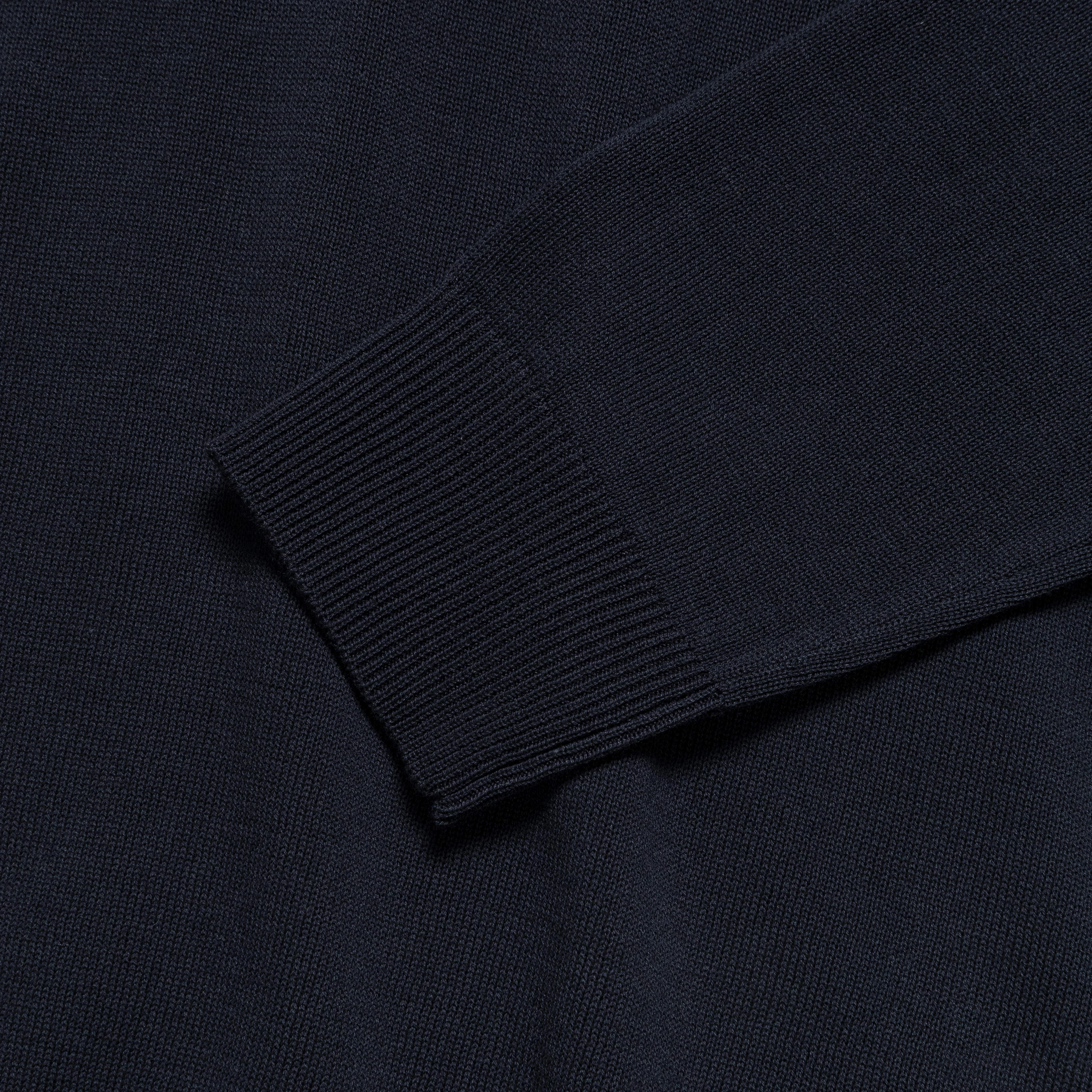 Knit Polo 12G - Navy Linen blend
