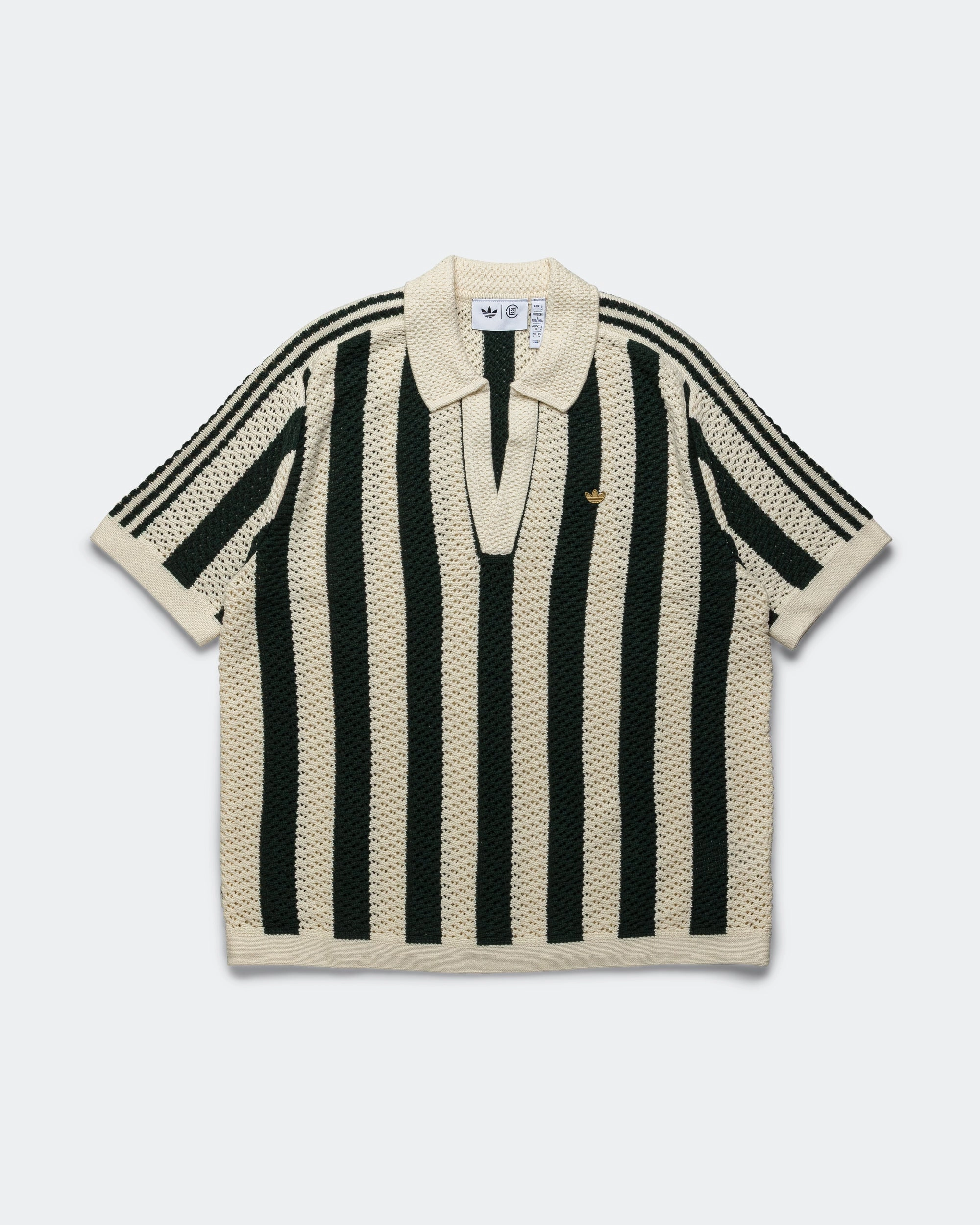 Knit Polo by Edison Chen x CLOT - Cream White/Green Night WrinkleResistant UV Protection Finish