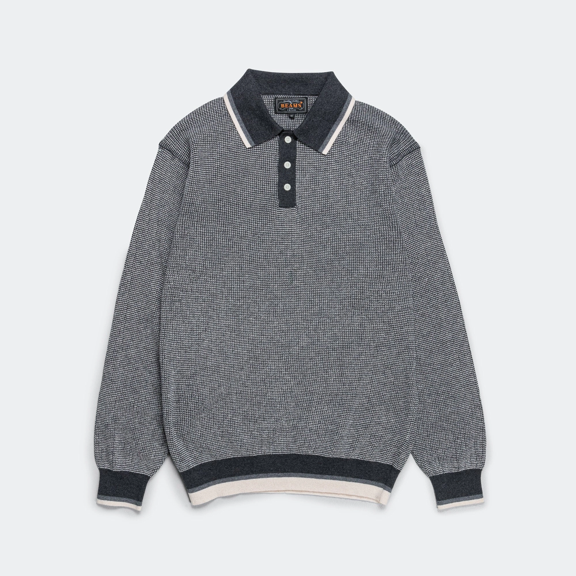 Relaxed Silhouette Slim Silhouette Knit Polo Collar Line - Charcoal Grey