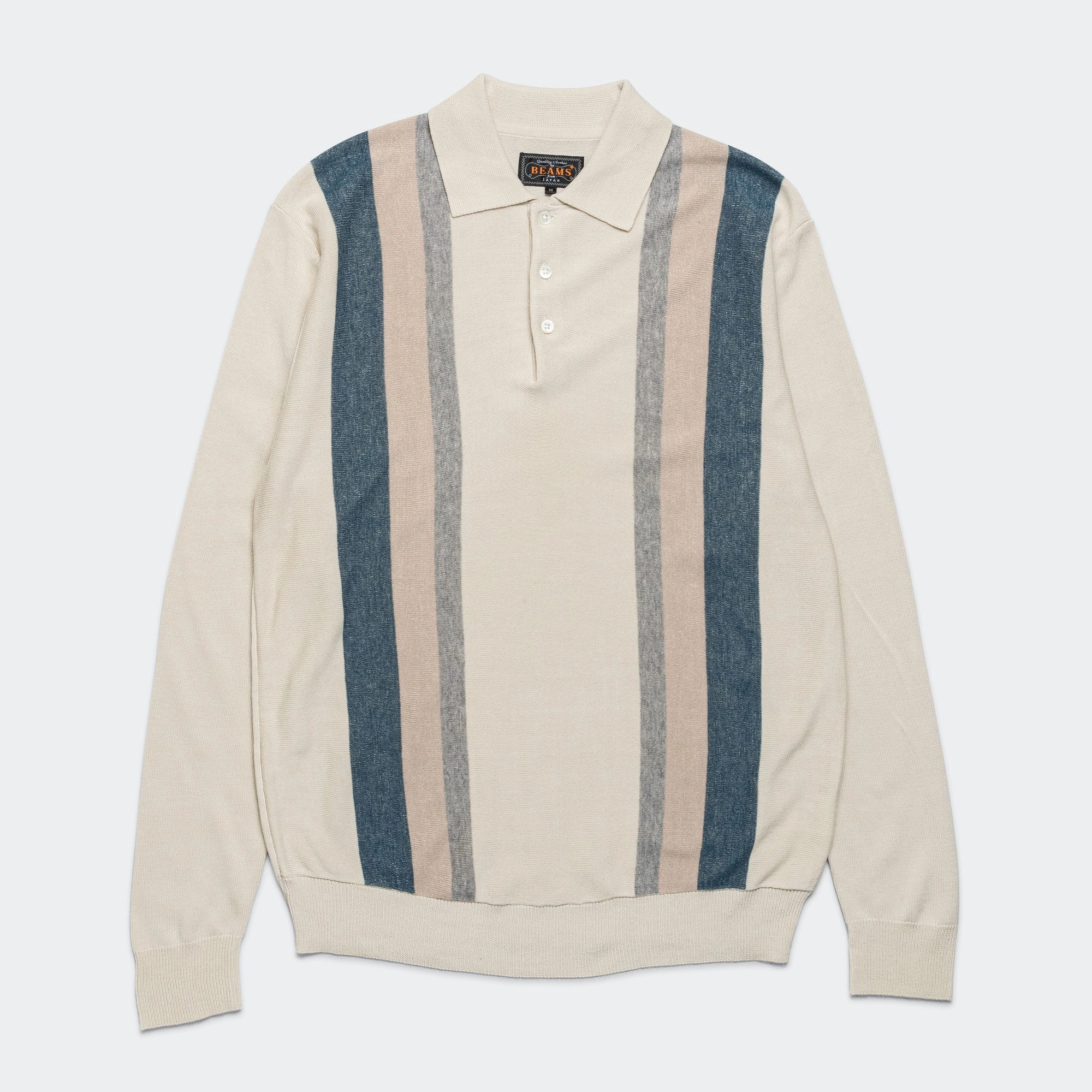 Beach Ready Knit Polo Stripe Argyle - Off White
