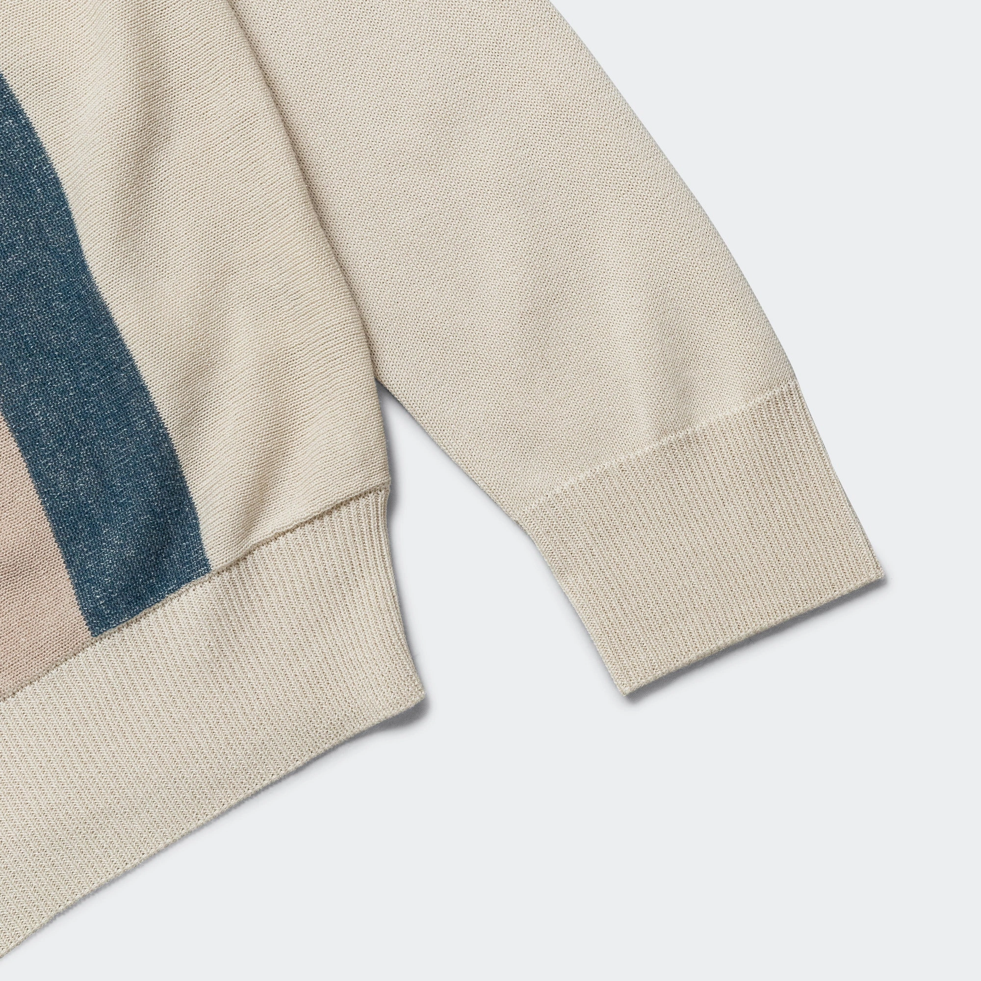 Knit Polo Stripe Argyle - Off White Fall Fashion wrinkle free