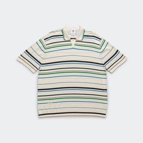 Knit Polo x Wales Bonner - Wonder White/Green-Bluebird Bold colors