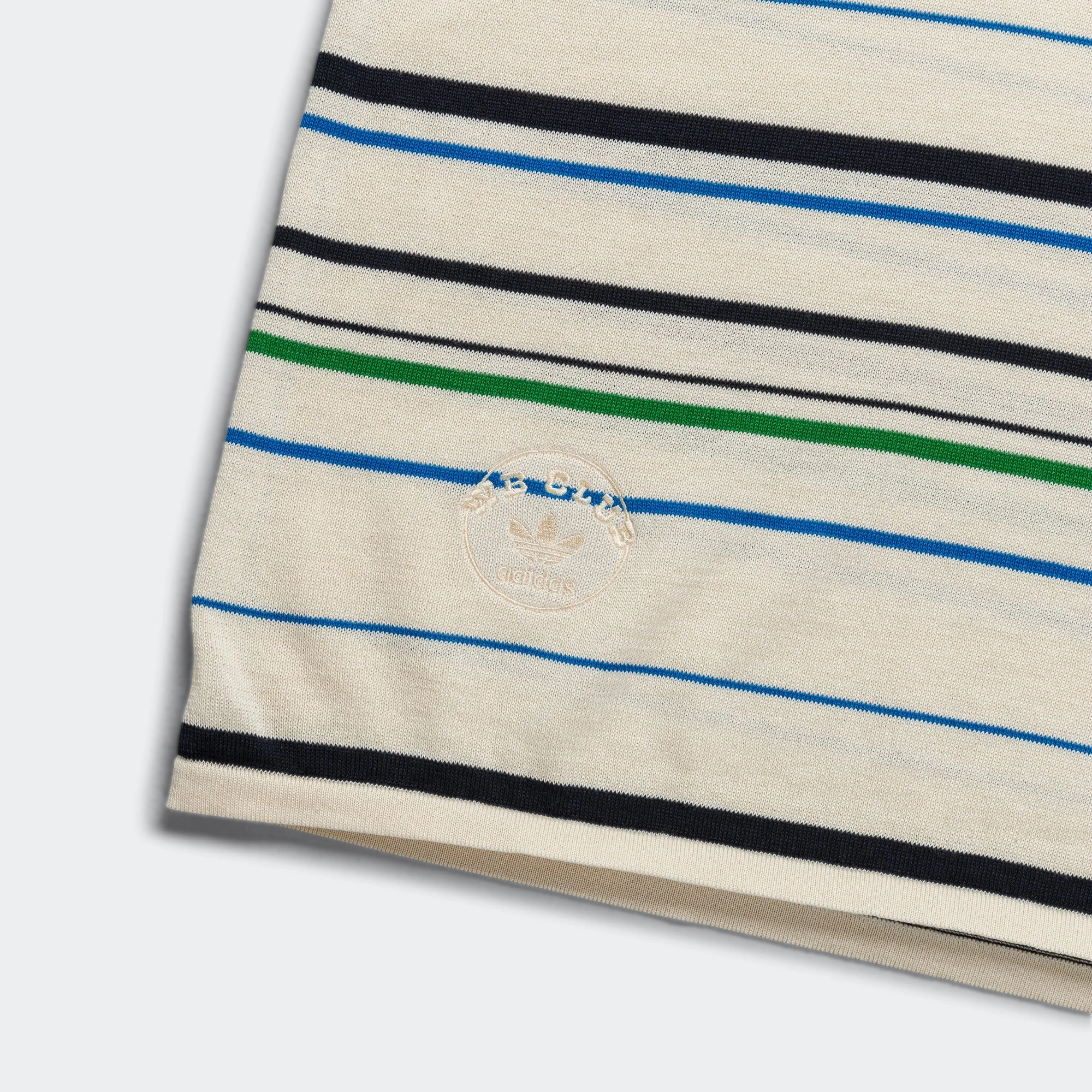 Classic Color Geometric Print Knit Polo x Wales Bonner - Wonder White/Green-Bluebird