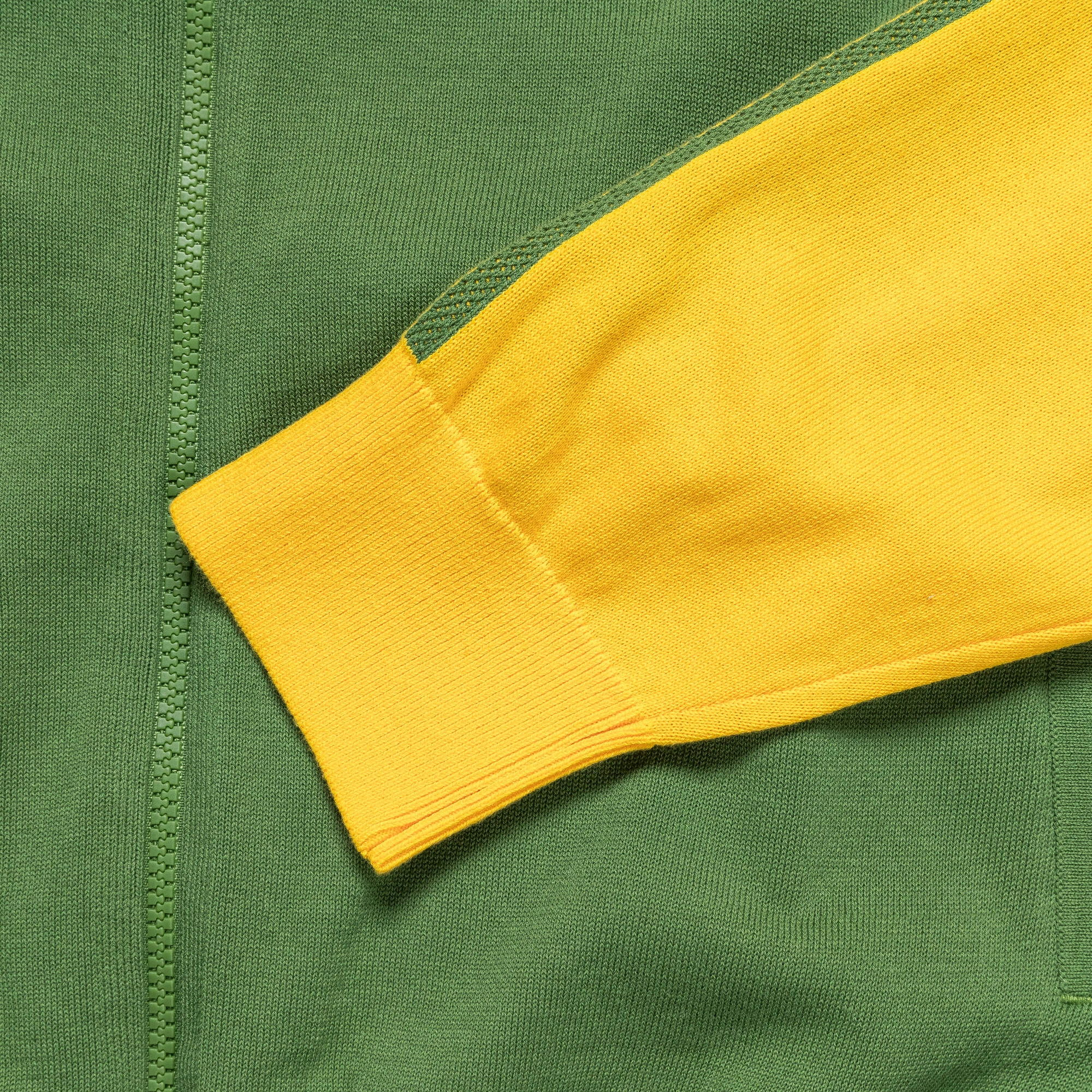 Knit Track Top x Wales Bonner - Bold Gold/Crew Green Minimalist Aesthetic Packable Style