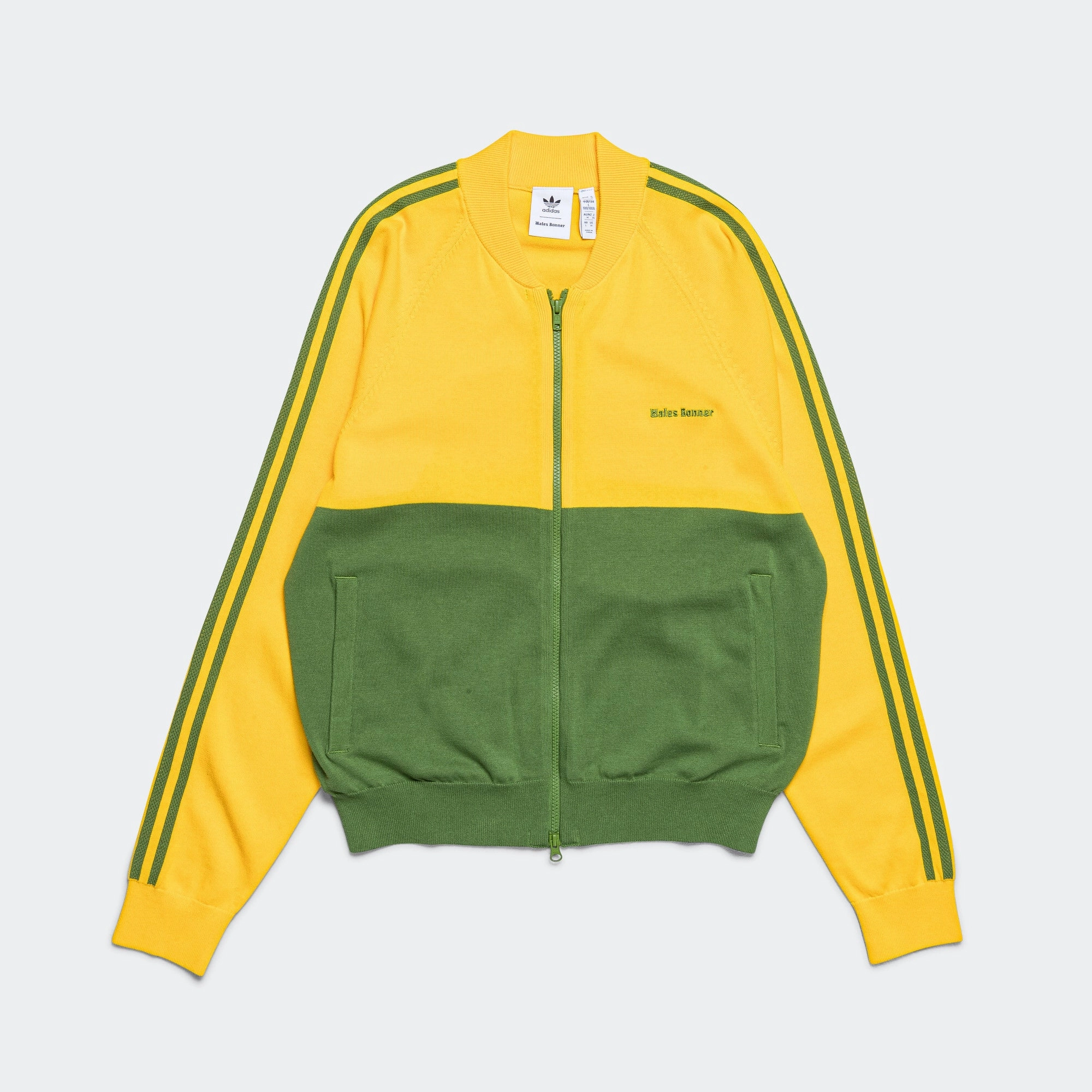 Knit Track Top x Wales Bonner - Bold Gold/Crew Green Durable Outer Layer Hypoallergenic Fibers