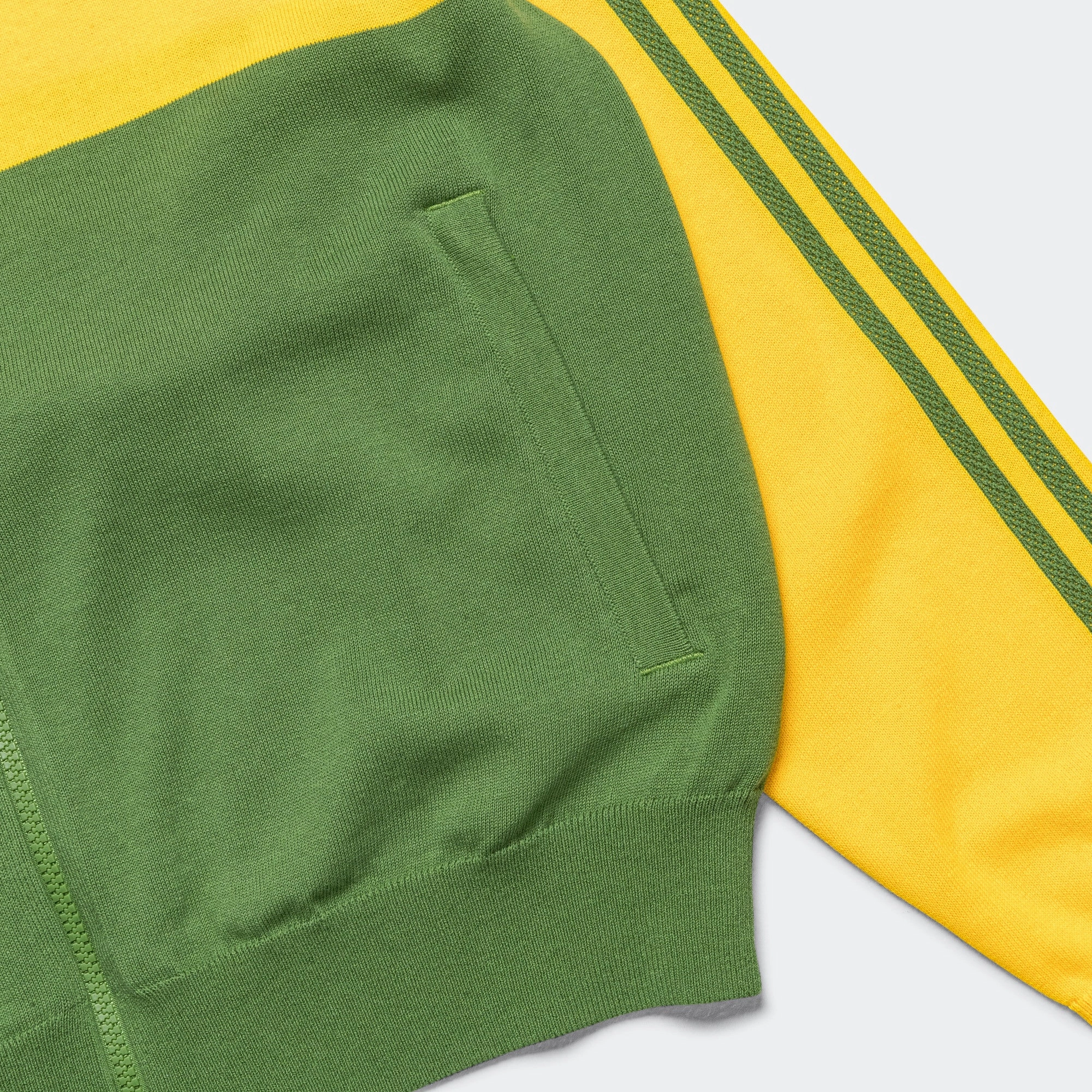 Knit Track Top x Wales Bonner - Bold Gold/Crew Green Long Sleeves