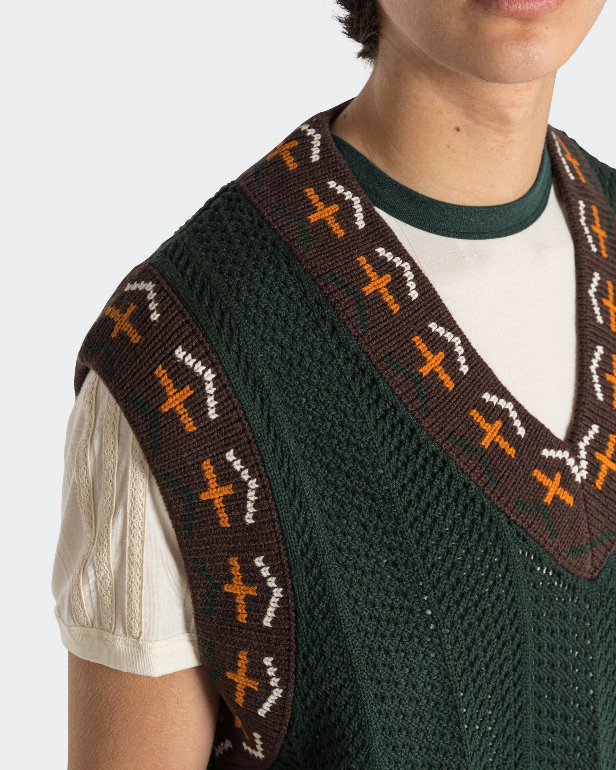 Seamless Welded Construction Knit Vest by Edison Chen x CLOT - Green Night