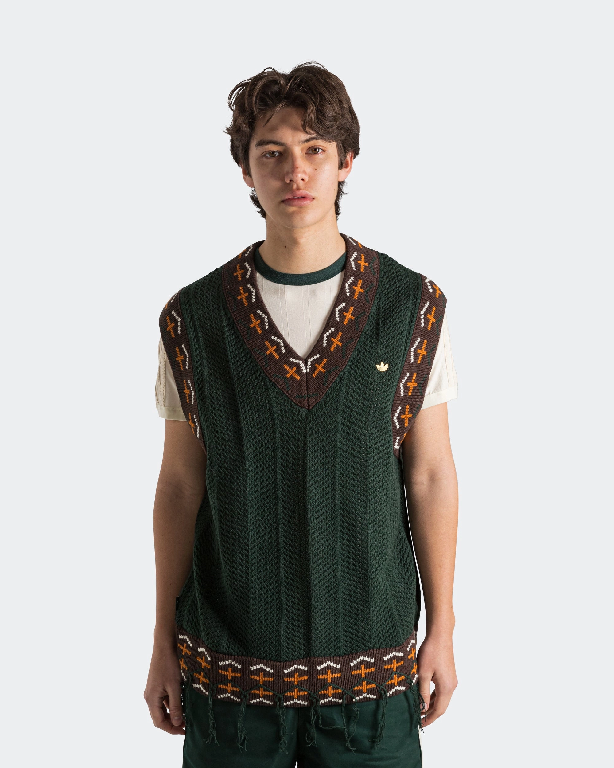 Stain Proof Effortless Layer Knit Vest by Edison Chen x CLOT - Green Night