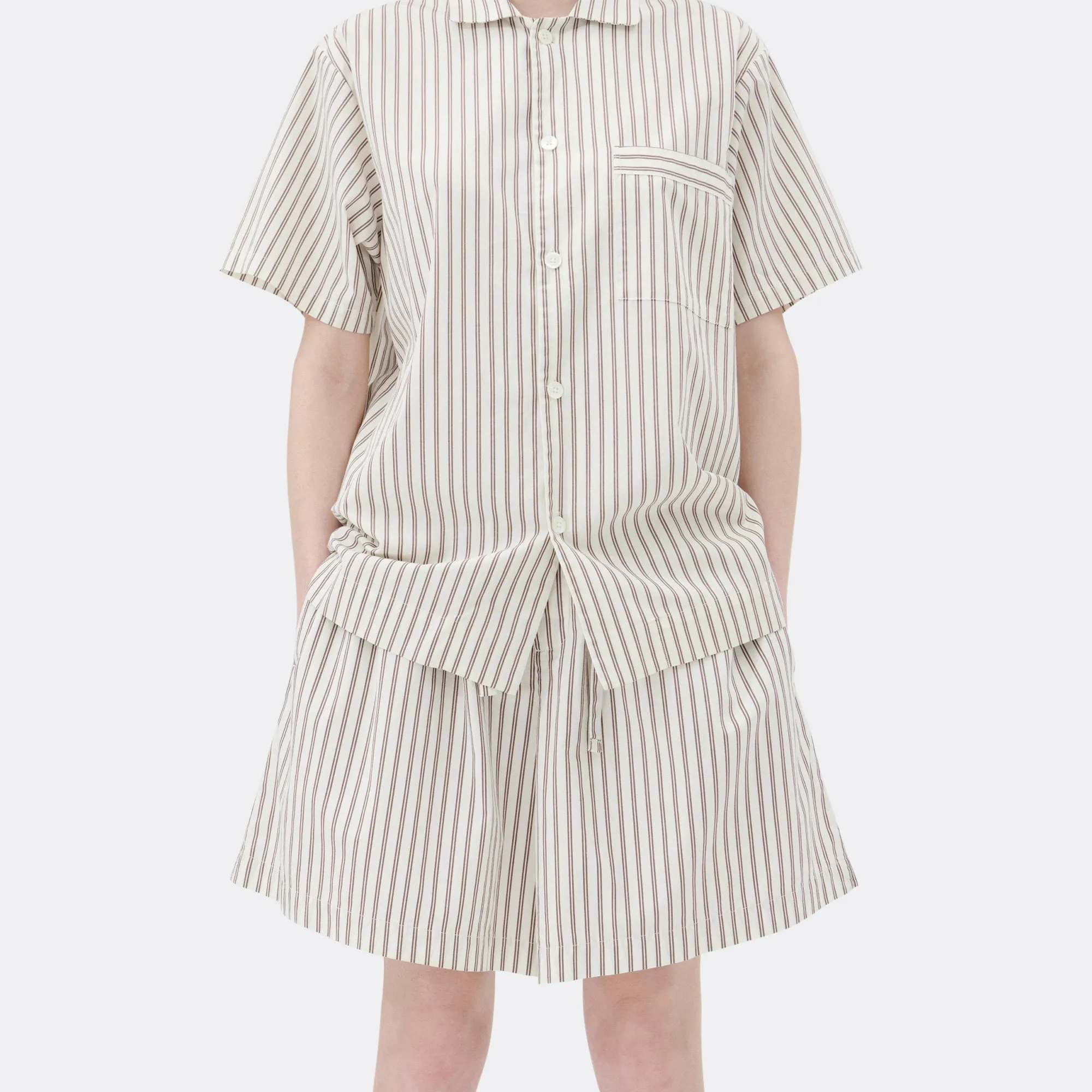 Pyjama Shorts - Hopper Stripes Cotton Poplin Anti Odor Treatment