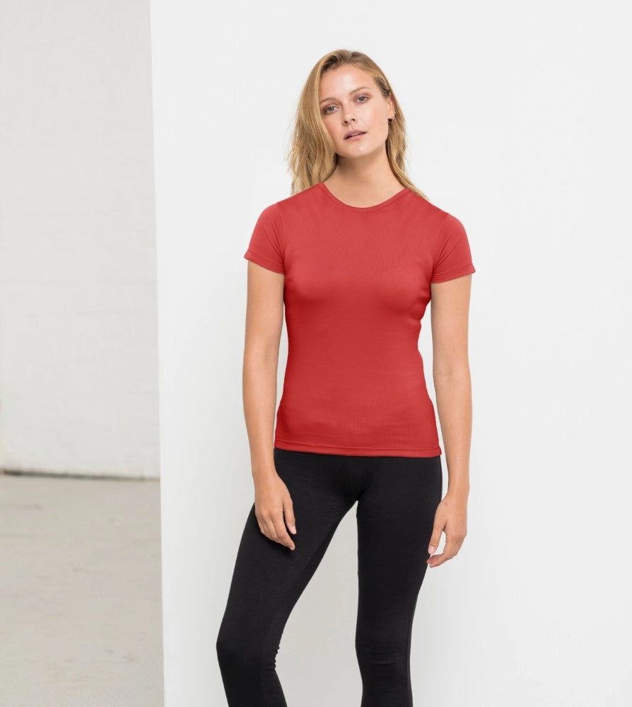 Ladies Ambaro Recycled Sports T-Shirt | ARCTIC WHITE Zip Up