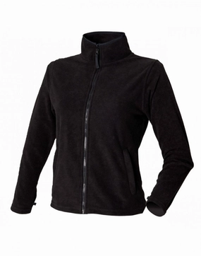 Layering Piece Warm Texture Ladies Microfleece Jacket | BLACK