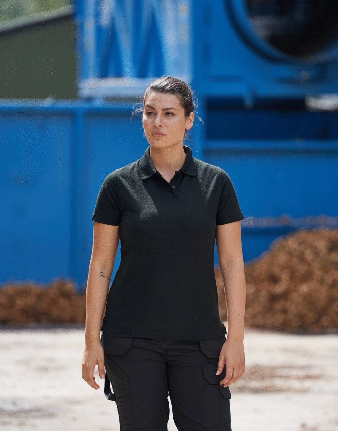 Ladies Pro Polyester Polo | BLACK Chic Comfort EcoFriendly Material