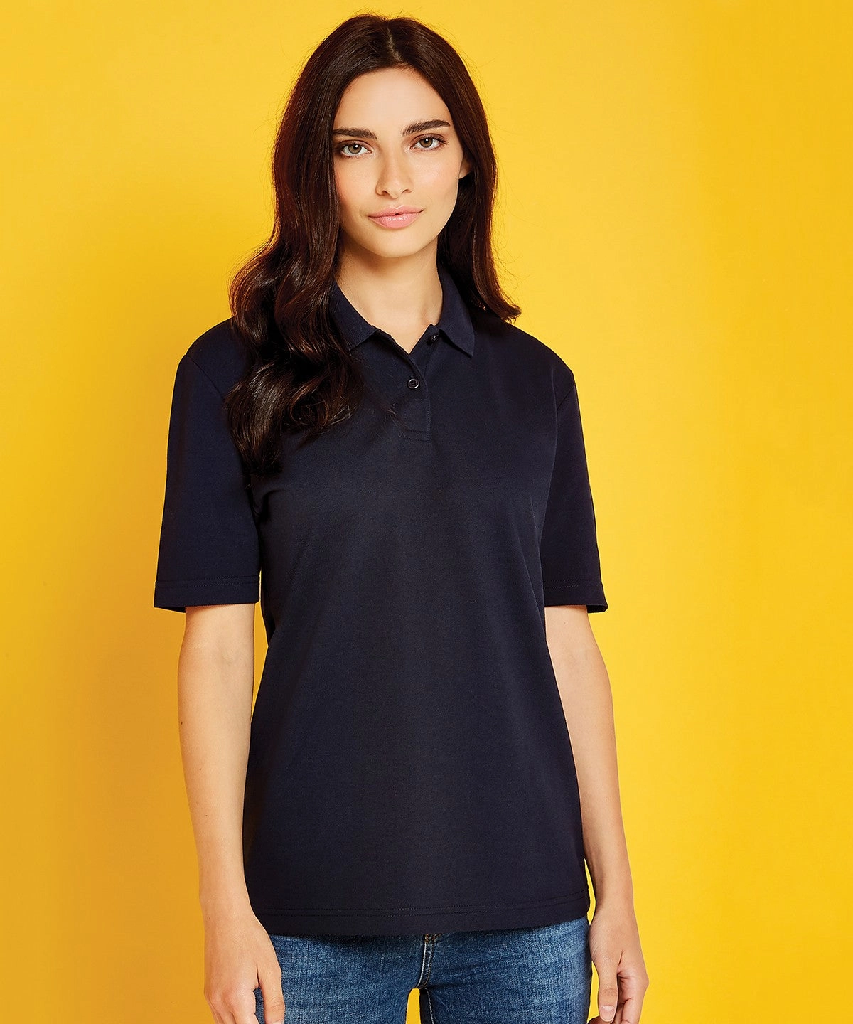 Ladies Regular Fit Workforce Pique Polo Shirt | BLACK Easy Layering