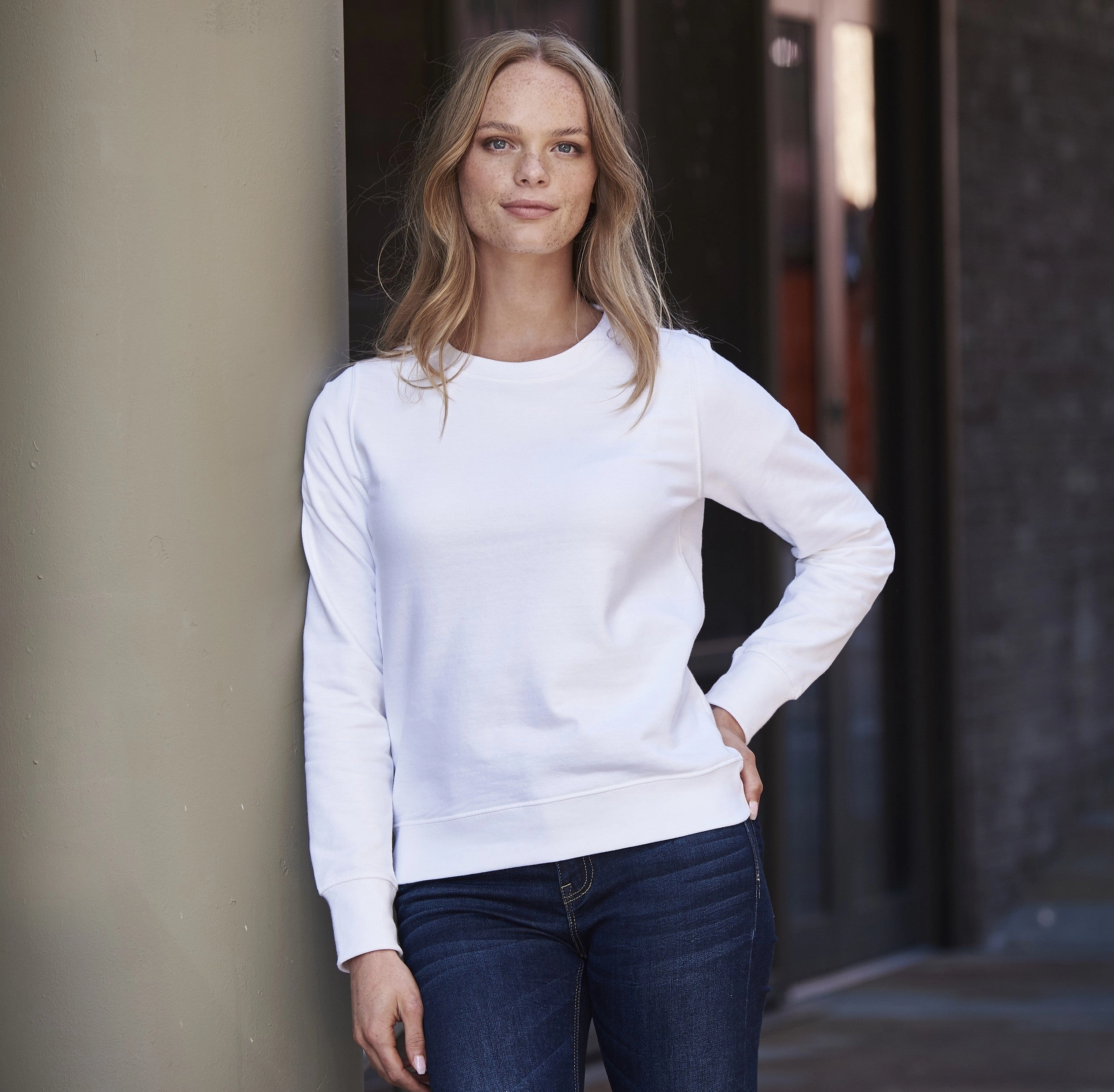 Ladies Sweatshirt | ARCTIC WHITE Street Ready Satin Lining
