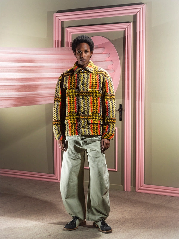 Lamington Jacket - Multi Colored Checks Adjustable Waistband