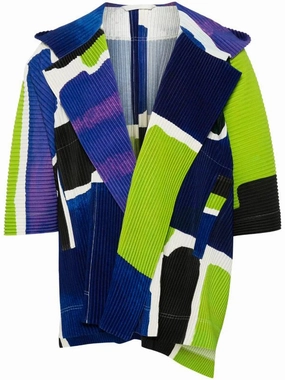 Wrinkle-Resistant Packable design Landscape Blouson Jacket - Blue