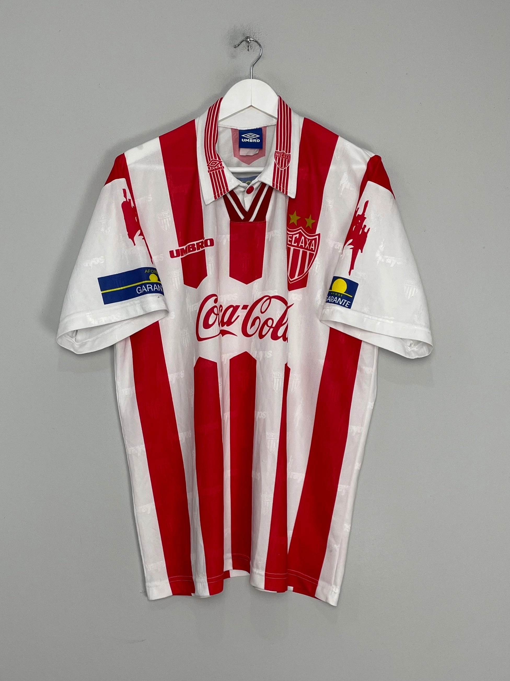 1998/99 NECAXA HOME SHIRT (XL) UMBRO Matte Surface Finish Flexible Knit Construction