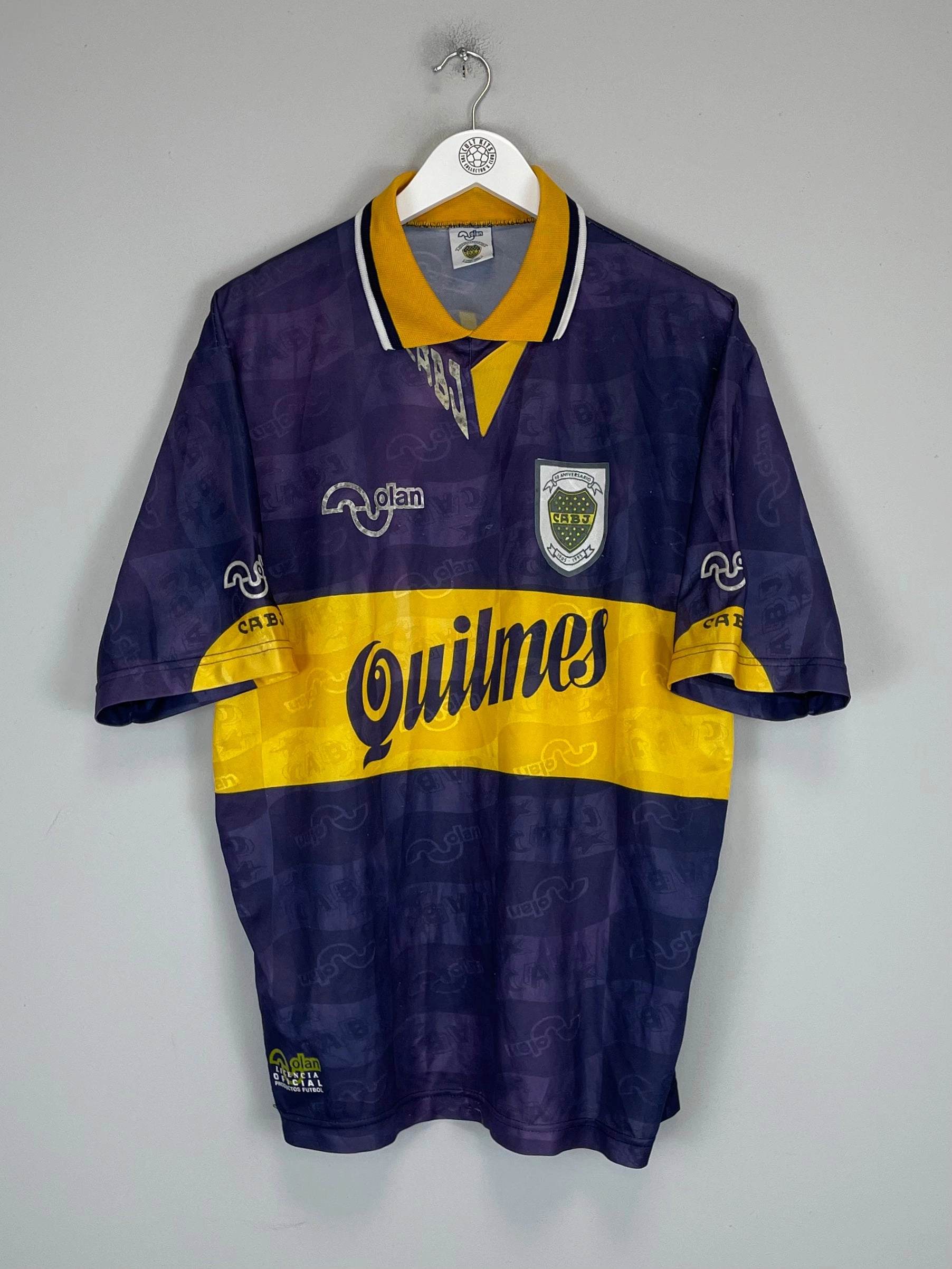1995/96 BOCA JUNIORS HOME SHIRT (L) OLAN Breath Ready Tactile Surface Weave