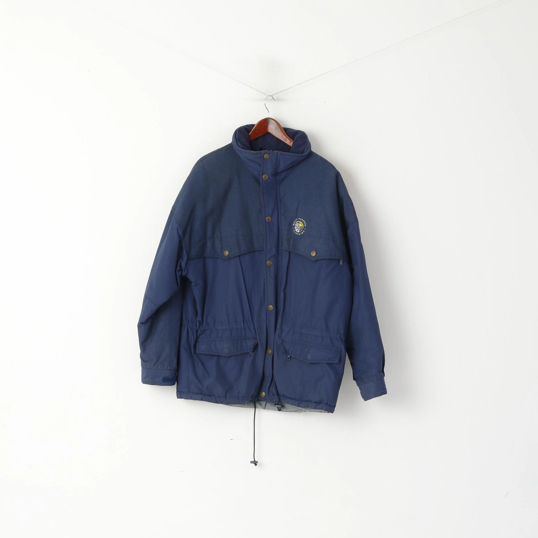 YKK Zipper Hardware Gloves Multi Purpose Clothing Men M Jacket Navy Winter Norway Retractable Hood Vintage Top