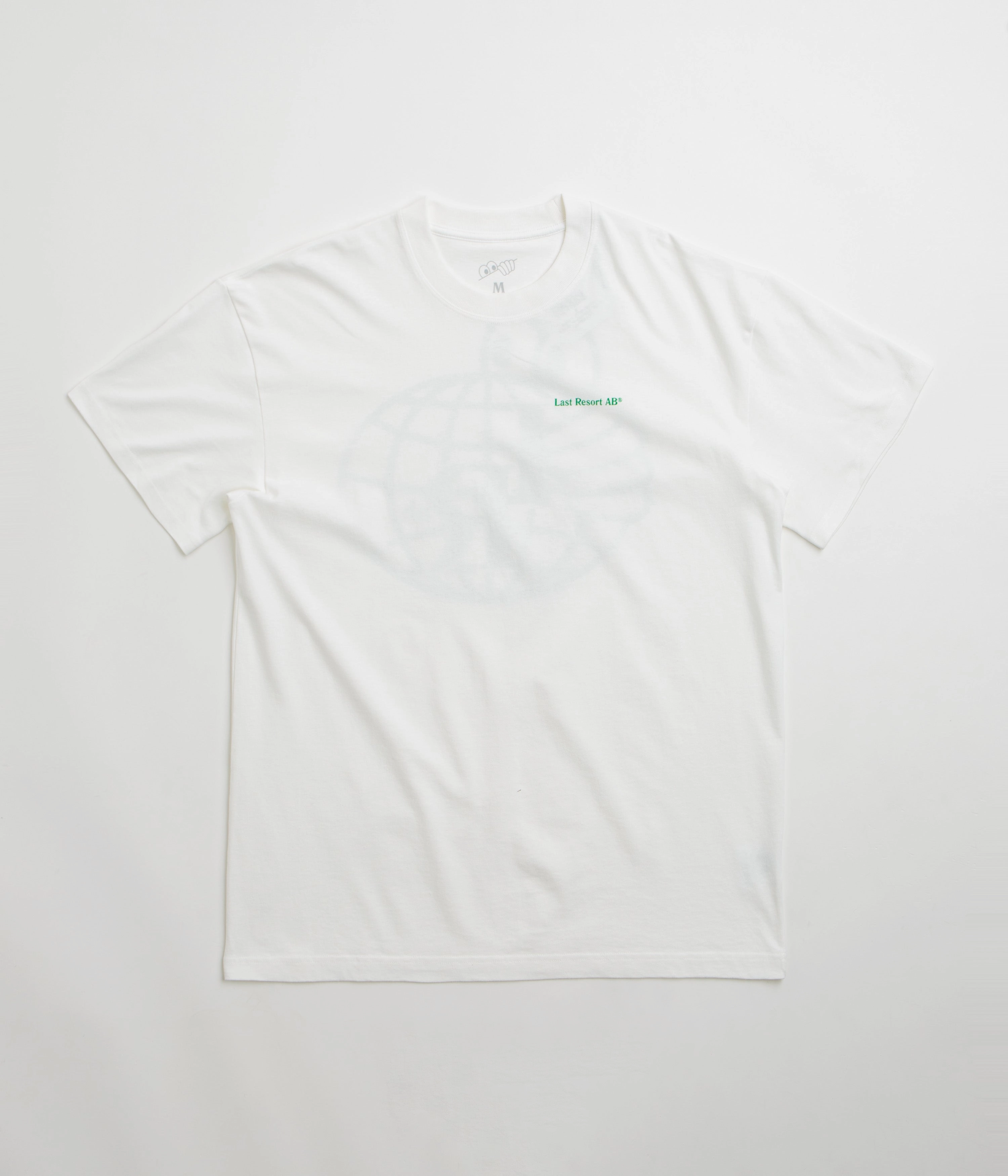 Layered Collar Structure RecycledBlend Last Resort AB Atlas Monogram T-Shirt - White / Kelly Green